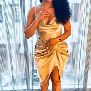 Gold cocktail dress